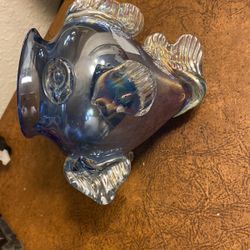 Blue glass Fish Bowl