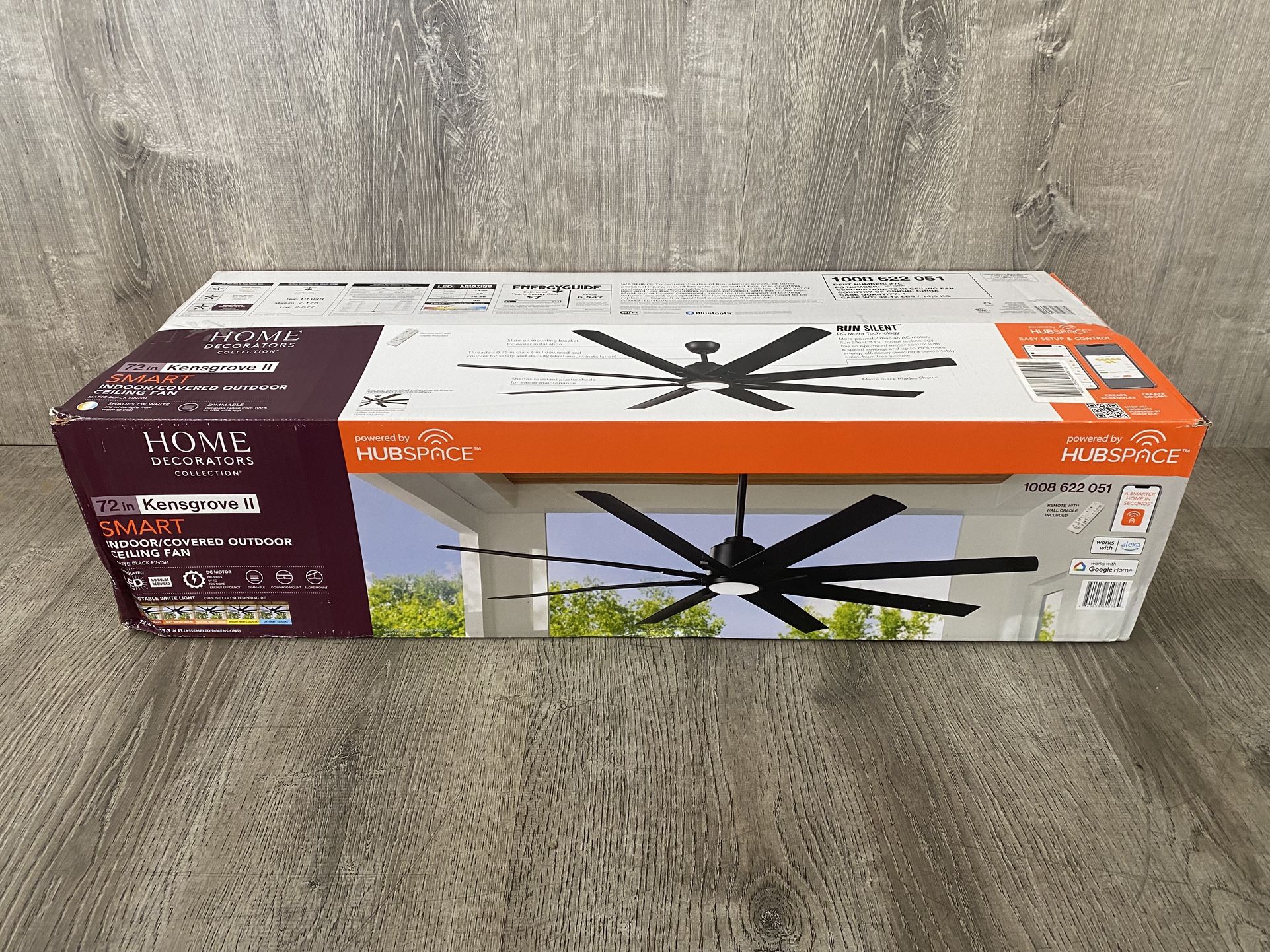 Home Decorators 72 in. Kensgrove II Smart Indoor/ Covered Outdoor Ceiling Fan