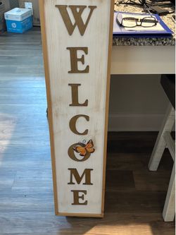 White Wooden Porch Sign