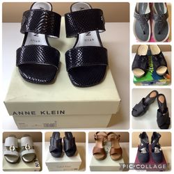 Women’s size 6 wedge sandals and heels - Bundle Of 8 Pairs