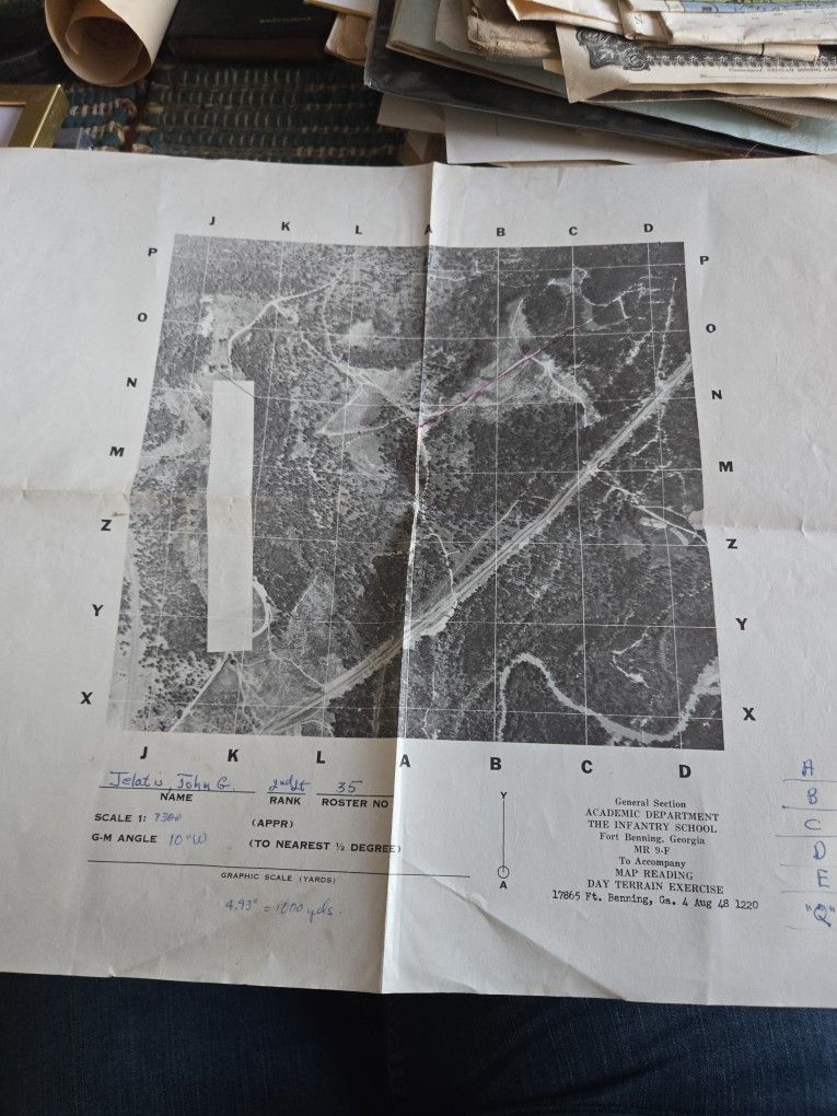 Vintage Infantry School Fort Benning, Training Map