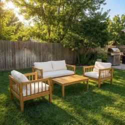 Solid wood patio set