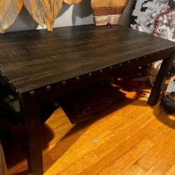 Rustic Dark Brown Dining Table