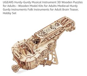 UGEARS Hurdy-Gurdy Musical Instrument 3D Wooden Puzzles for Adults