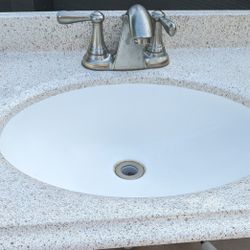 WoodCrafters Corian Bathroom Sink  With American Standard Hardware 25" by 19" 
