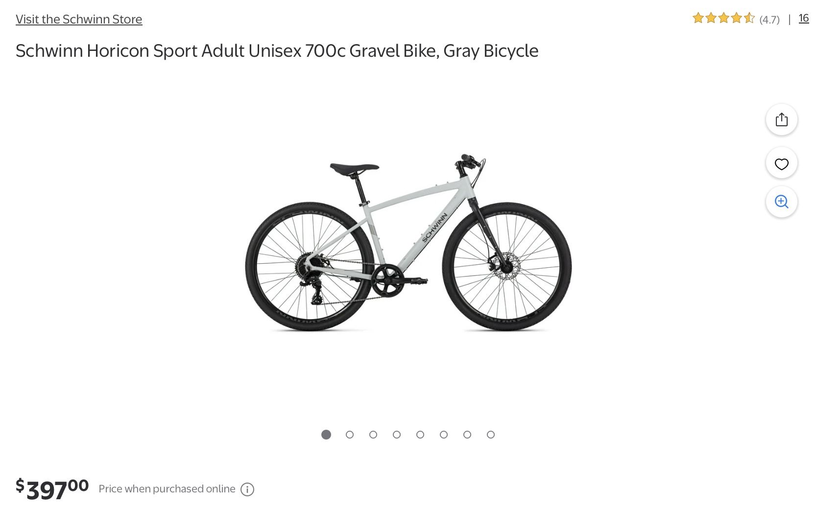 Schwinn Horicon Sport Adult Unisex 700c Gravel Bike, Gray Bicycle