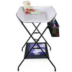 Infant Baby Changing Table Folding Diaper Station Nursery Organizer w/ Storage