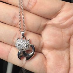 Tsundere Kitten gold-plated necklace