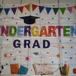 Kindergarten Grad Backdrop. Kindergarten Graduation Party Background Photo Prop