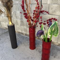 Beautiful vases with flowers each $15 