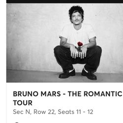 Selling 2 Bruno Mars The Romantic Tour Tix 4/18