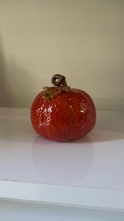 Red Ceramic Decorative Pumpkin