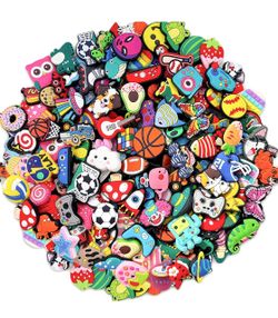 100 Pcs Colorful PVC Shoe Charms for Clogs – Assorted Fun Designs