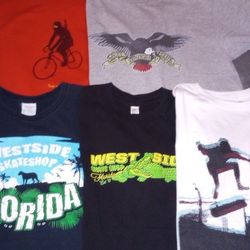 Tony Hawk Westside Skate Shop Ninja 5 Adult Sz Sm Tshirts Black Red White 