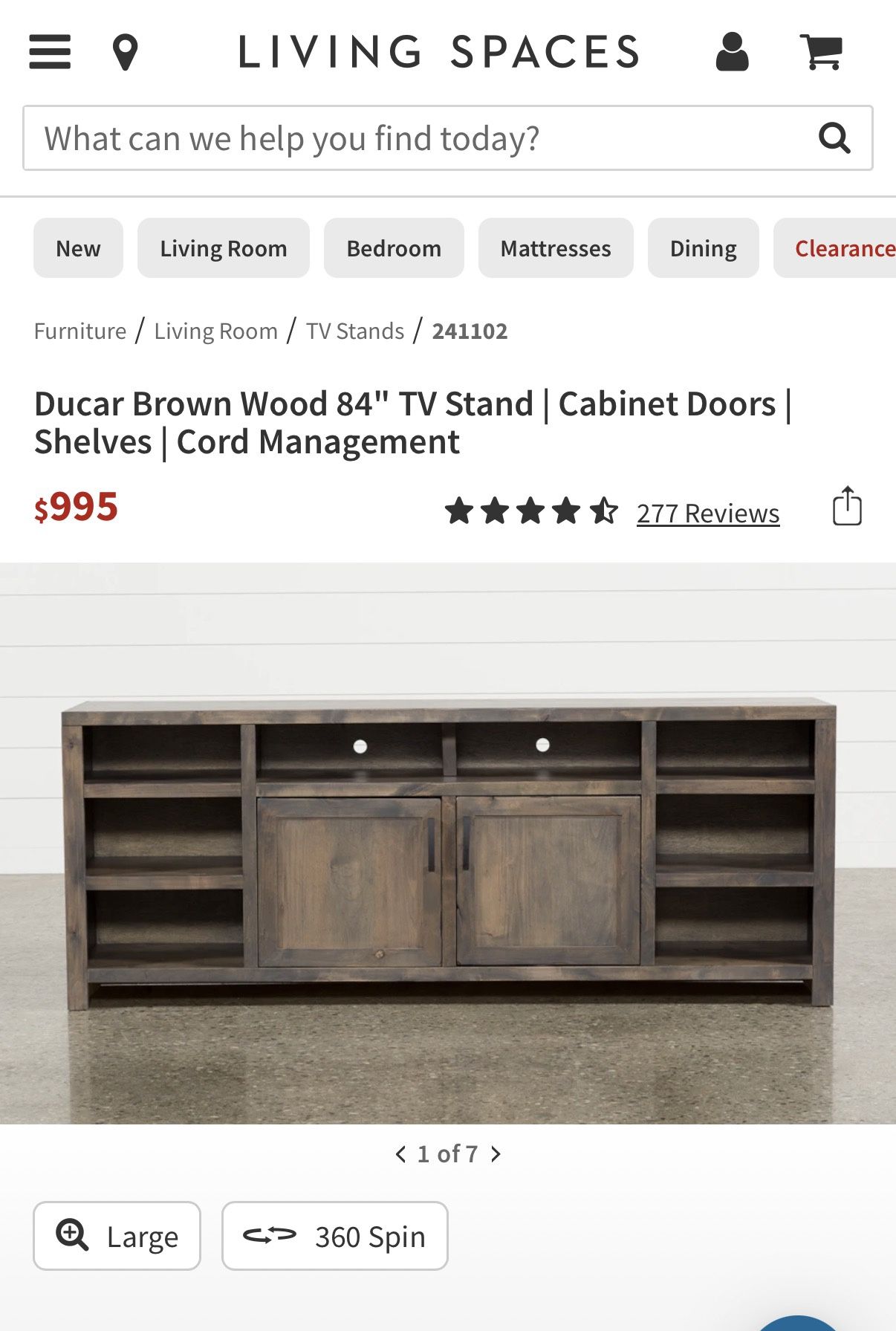 Ducar 84β Entertainment Center/tv Stand