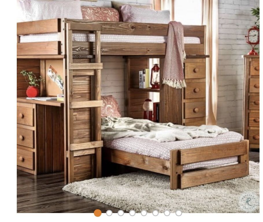 Kids Bunk Bed With Desk And Dresser On Side
