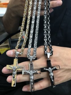 Stainless steel Jesus Christ pendant with chain