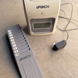 uPunch HN4000 Employee Time Clock System w/ Card Rack & Time Cards