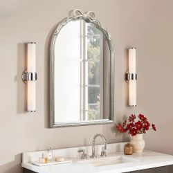 Ribbon Resin Frame Arch Rectangle Accent Wall Mirror，A2372