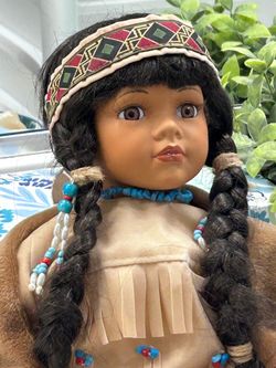 Beautiful Native American Porcelain Collector Doll