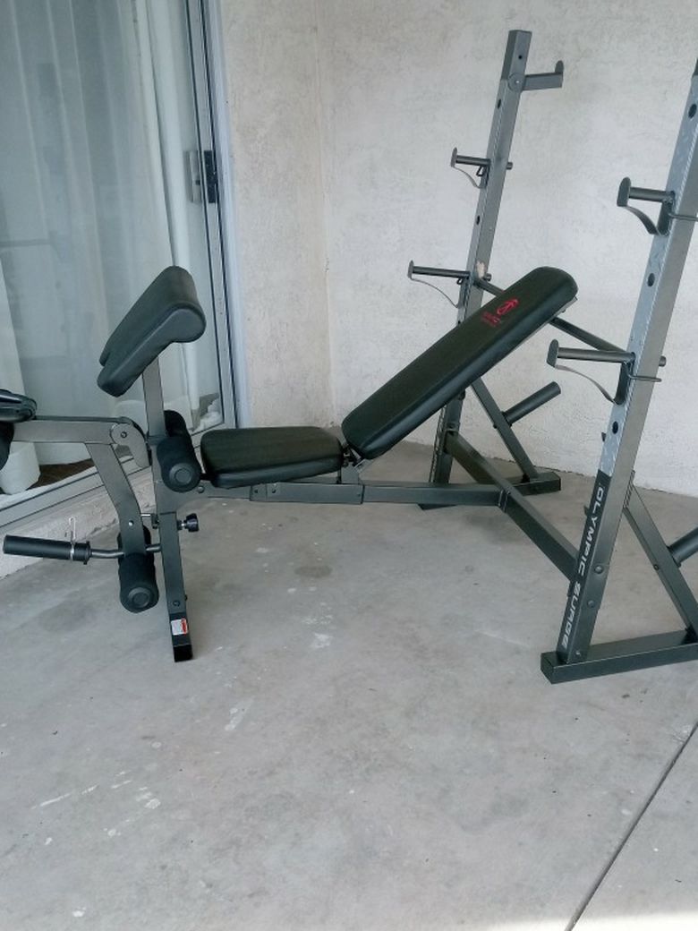Weight Bench and Squat Rack