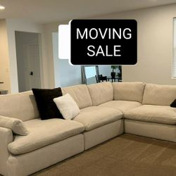 Beige Cloud Couch Modular Sectional Sofa