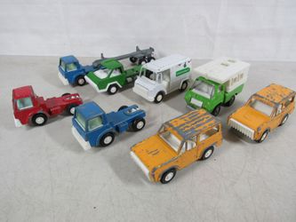 Vintage 1970 Tootsie Toy Die Cast Metal Trucks Lot of 7 &1 Misc.