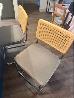 Velvet & Rattan Bar Stools
