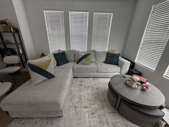 White Gray sectional Couch like new