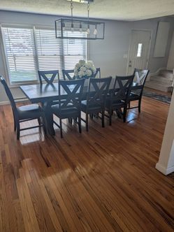 Farmhouse style dining table and chairs