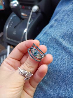 Blue Diamond Evil Eye Ring