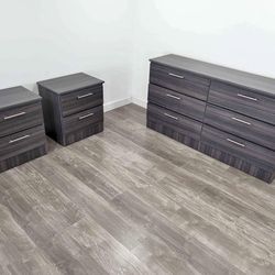 Dresser And 2 Nightstands - Cómoda Y 2 Mesitas De Noche 