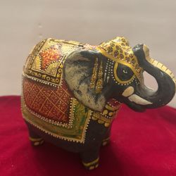 Minakari Elephant Hand Painted Indian Piggy Bank 