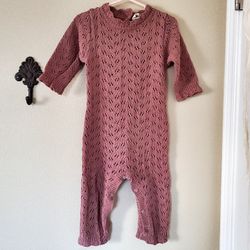 Mali Wear Knit Pointelle Onesie, Purple Pink, 12-18 Months