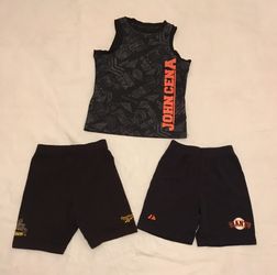 Boys toddler clothes lot 4t-6-7 2 pair shorts UCLA & SF Giants & John Cena wwe tank top