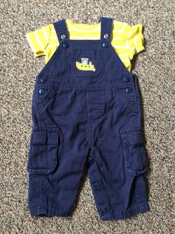 Baby boy carters overalls size 3 months steamboat pants outfit set