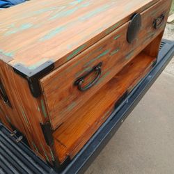 Rustic Antique Western Wooden Chest 