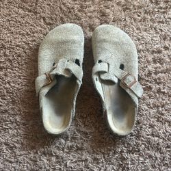 birkenstock boston clogs suede