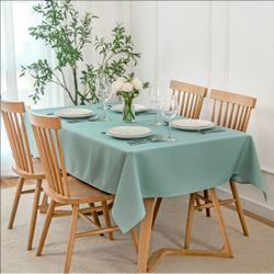 Rectangle Slubby Textured Tablecloth Waterproof Spillproof Wrinkle Free Table Cloth, Kitchen Dining Room Decoration, Fabric Table Cover for Holiday Pa