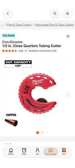 Milwaukee
1/2 in. Close Quarters Tubing Cutter