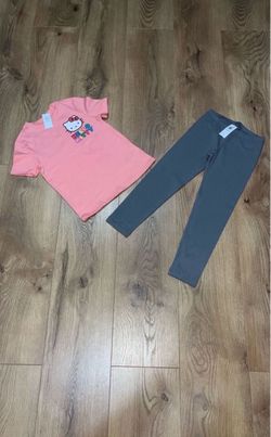 Toddler Girl’s Hello Kitty Blouse / Shirt and Old Navy Leggings, Size 5t