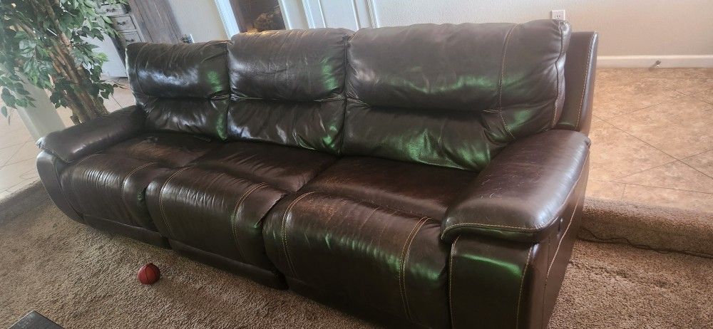 Leather Reclining Sectional