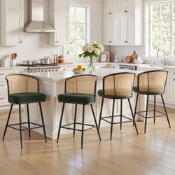 Rattan Bar Stools Set of 3, 29" Bar Height New In box! 136GJD   $150