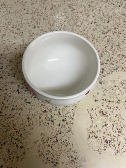 Cheng's White Jade Porcelain Floral Tea Cup / Small Dessert Bowl (Microwave Safe)