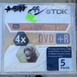 New DVD+R Recordable 5pk