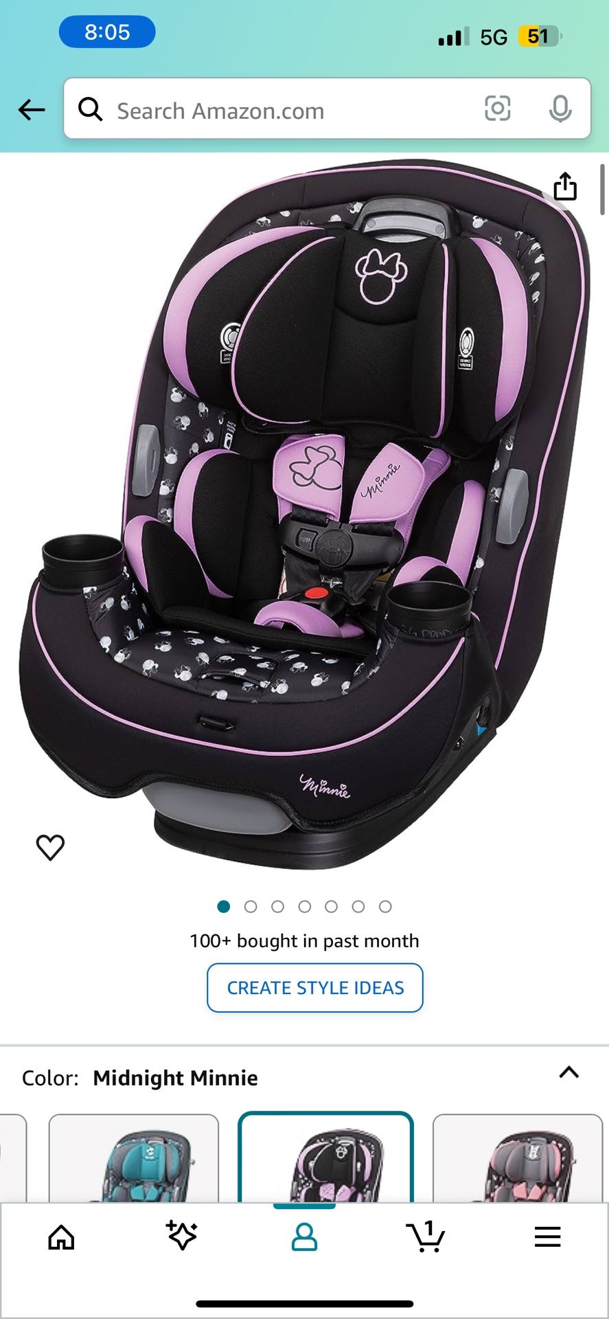 Minnie Mouse New In Box Car Seat