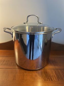 SALT 16 quart / 15.1 Liter Large Cooking Stock Pot - Gas Electric Ceramic or Induction