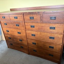 Large Mission/Craftsman Dresser 12 Cedar Drawers Dovetail Construction