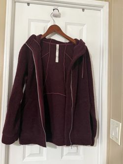 Lululemon Burgundy Sherpa Zip-Up Hoodie