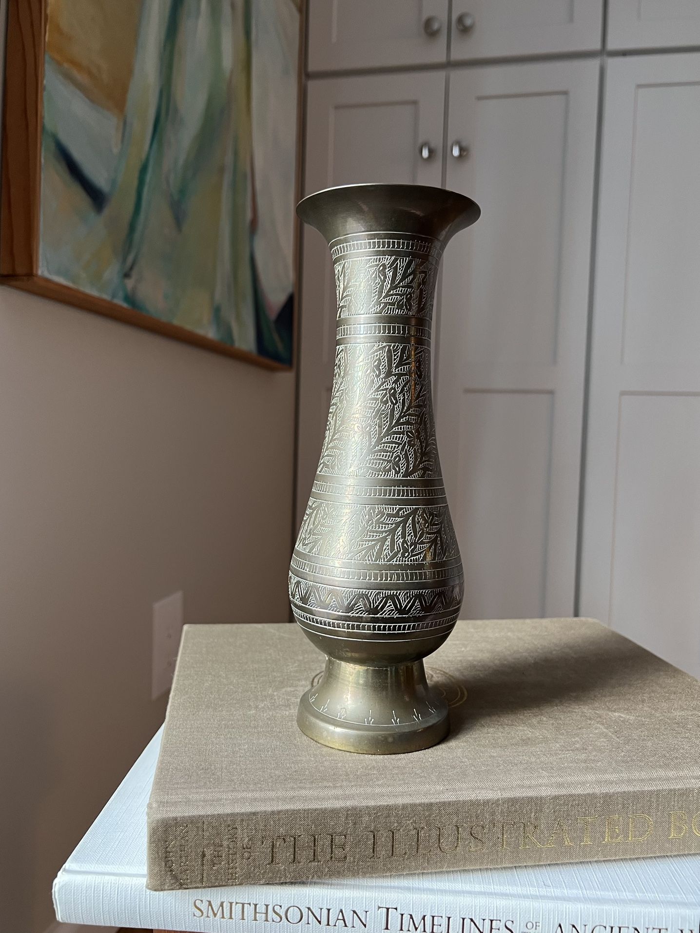 Vintage Brass Accent Vase ( H10” ) firm on price